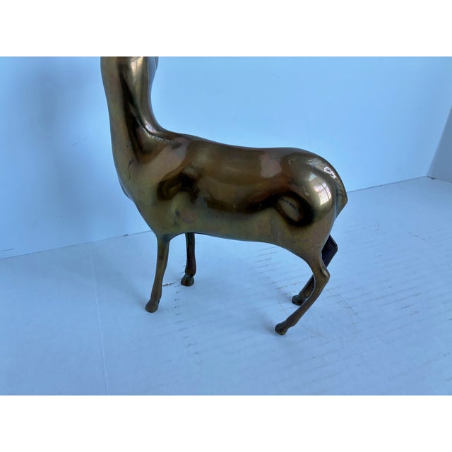 Brass Vintage Mid-Century Modern Brass Antelope / Gazelle Figurine For Sale - Image 8 of 14