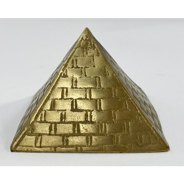 Vintage Brass Pyramid Paper Weight For Sale - Image 4 of 6