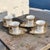 This set of 4 demitasse Greek key cups and saucers is made of Japanese imperial porcelain with a gilded design. The Greek...