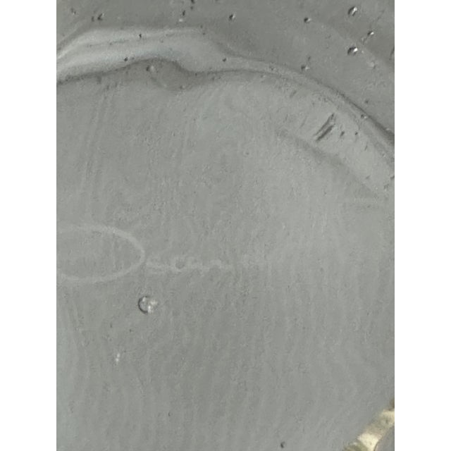 Stanning Rare Statement Heart Etched Large Footed Bowl by Oscar De La Rena in collaboration with Miles Redd, ,measuring...