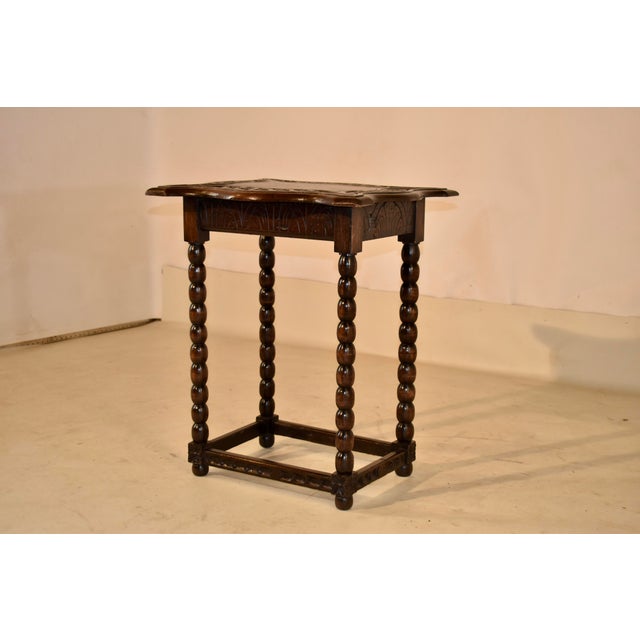 19th Century English Oak Carved Side Table For Sale - Image 4 of 6