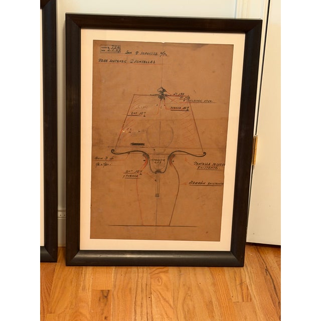Four Framed Original Vintage Shop Drawings by Jose Thenee Blacksmith Architectural For Sale - Image 4 of 9