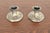 A gorgeous pair of Arts & Crafts period acid silver finished copper candlesticks By Roycroft (signed with impressed orb...