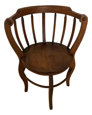 Antique Round Barrel Back Spindle Chair