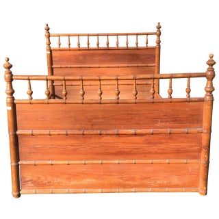 Antique French Faux-Bamboo Full Bed For Sale
