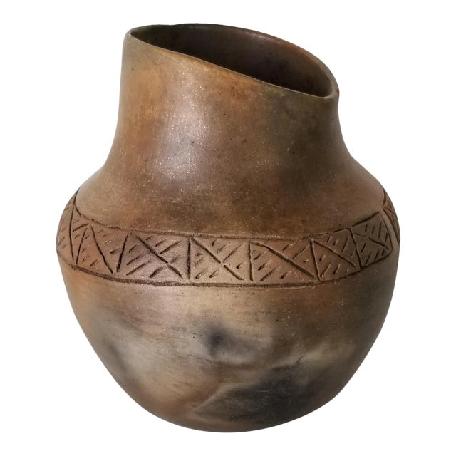 Vintage Native American-Style Art Pottery Vase For Sale