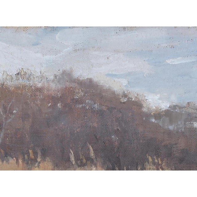 Realism Original Impressionism Oil Painting: Autumn Landscape, Ukrainian Artist, 1970s 35-48 For Sale - Image 3 of 6
