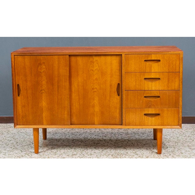 Small Teak Sideboard from Ølholm Furniture Factory, Denmark, 1960s For Sale - Image 9 of 9