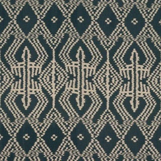 Sample- Schumacher Asaka Ikat Fabric in Charcoal For Sale