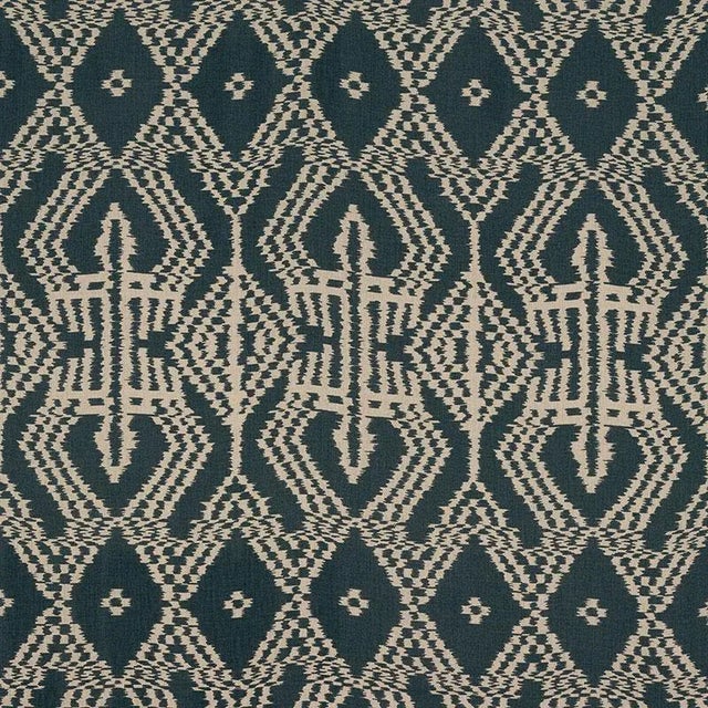 Sample- Schumacher Asaka Ikat Fabric in Charcoal For Sale