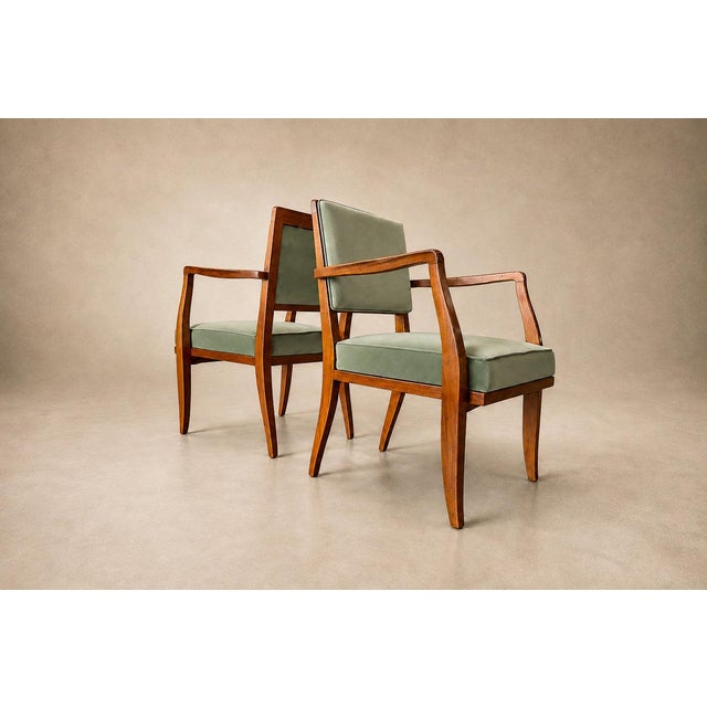Pair of Caviúna Wood Armchairs in Thick Green Velvet, Brazil, Mid-20th Century - Lot 954 For Sale - Image 16 of 16