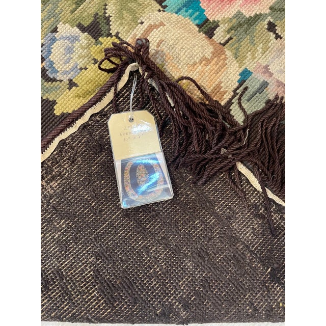 19th Century Antique Needlework Floral Rug For Sale - Image 4 of 9