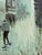 Rainy Cityscape Oil Painting Brutalist Impasto Figurative Street Scene For Sale - Image 9 of 10
