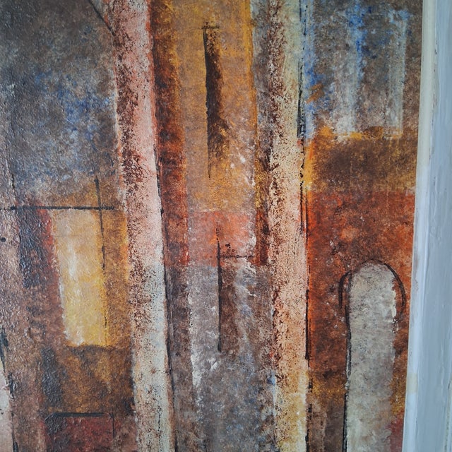 Fresh from an estate in Central Florida, this colorful and stimulating abstract will add a nostalgic kick to your mid-...