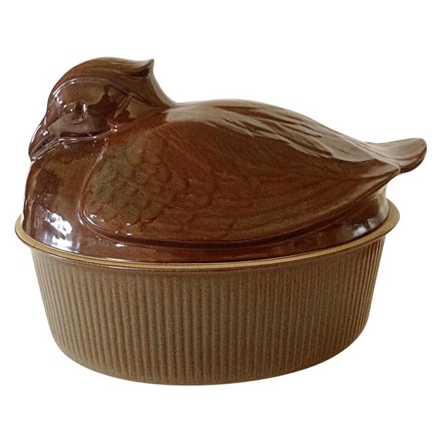 English Mid Century Duck Ceramic Tureen For Sale