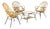 Rattan Chairs & Coffee Table, Set of 4 For Sale