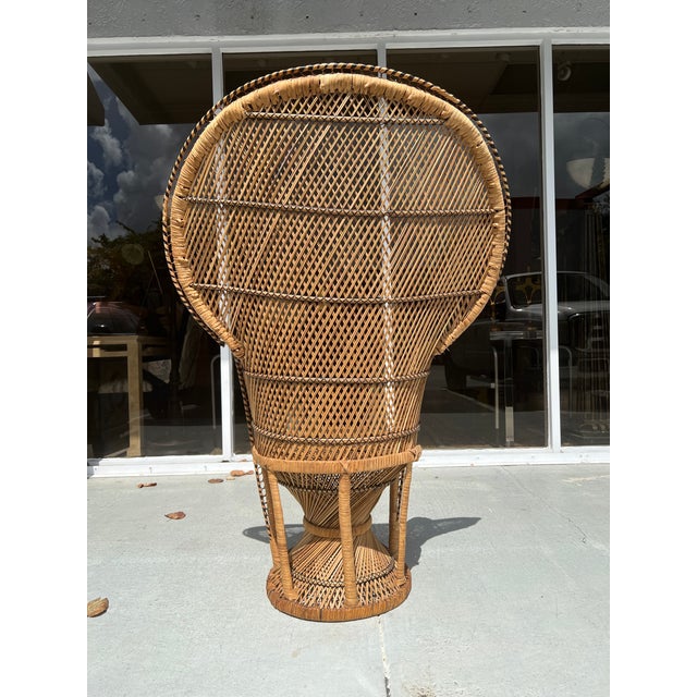 Vintage Wicker Emmanuelle Peacock Chair. | Chairish