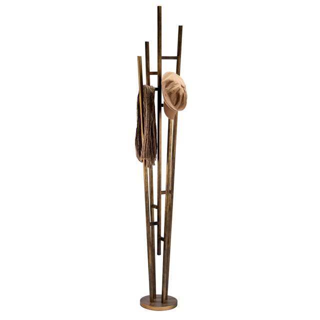 Not Yet Made - Made To Order Italian Freestanding Acrux Coat Rack in Burnished Steel For Sale - Image 5 of 6