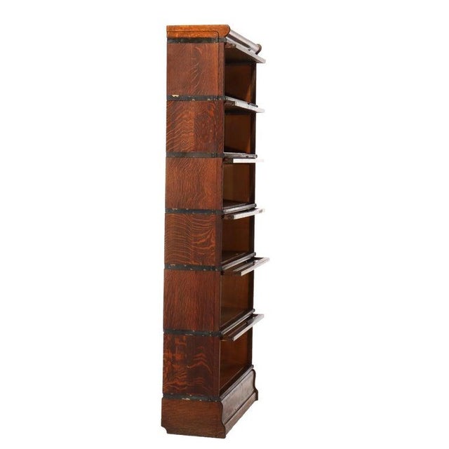 Antique Globe Wernicke Arts & Crafts Oak Six Stack Barrister Bookcase Circa 1920 For Sale - Image 13 of 13