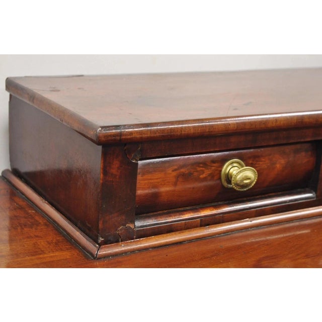 Antique American Empire Crotch Mahogany Step Back Tall Chest Dresser W/ Paw Feet For Sale - Image 9 of 12