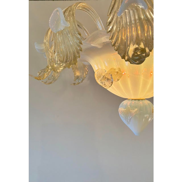 Art Deco Myran Allan Luxury Lighting Italian Art Deco Style Opalescent Murano Semi-Flush Mount For Sale - Image 3 of 4