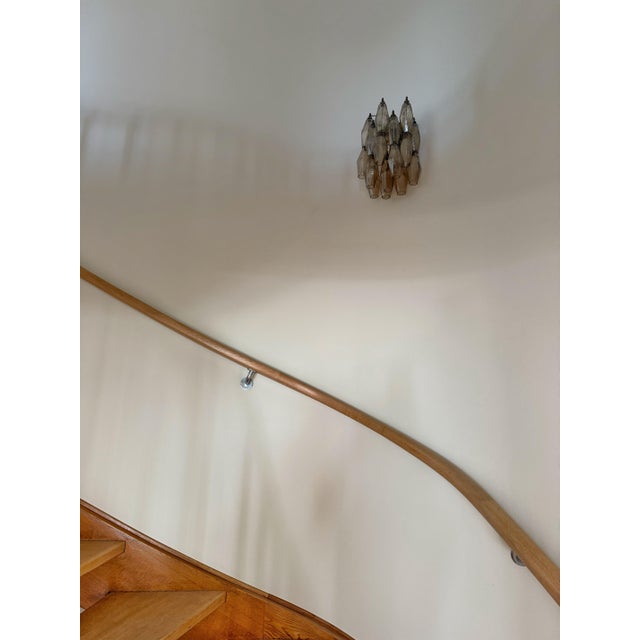 Glass Sand Beige Murano Stairwell Wall Lamp For Sale - Image 7 of 10