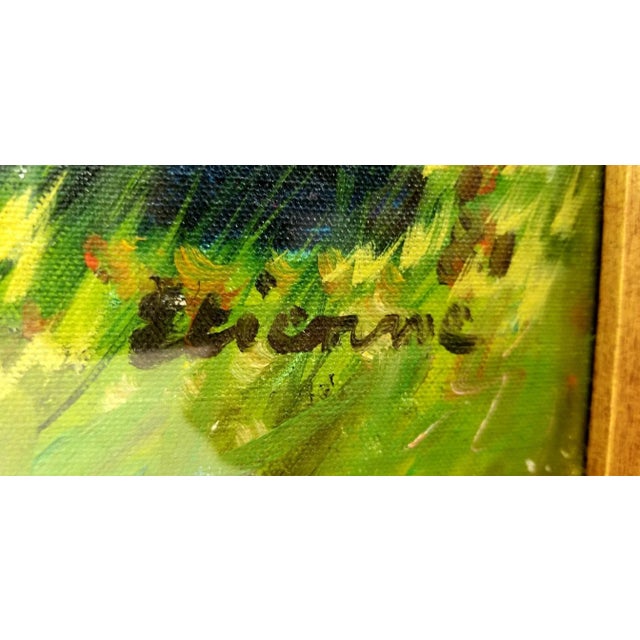 1960s Mid Century Original Oil Painting on Canvas For Sale - Image 10 of 12