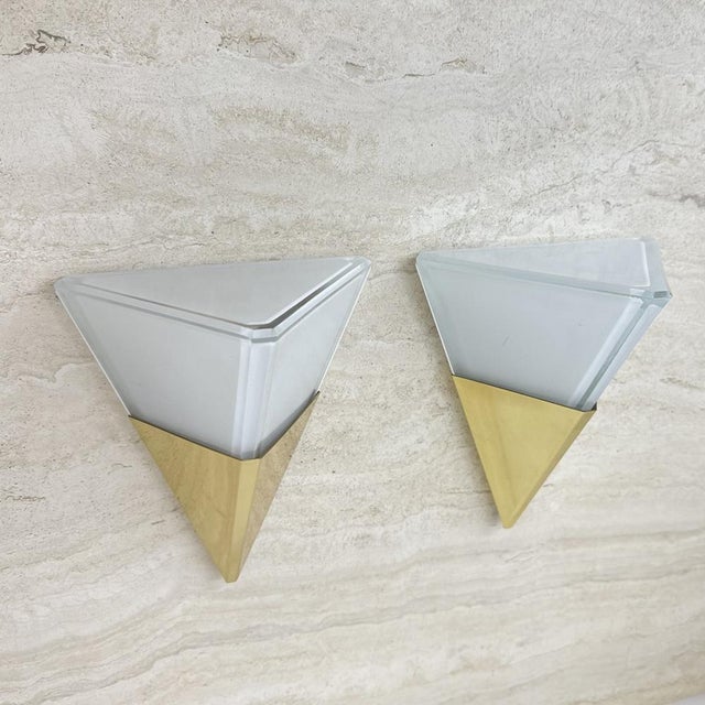 Brass and Glass Wall Sconces from Glashütte Limburg, 1970s, Set of 2 For Sale - Image 14 of 18