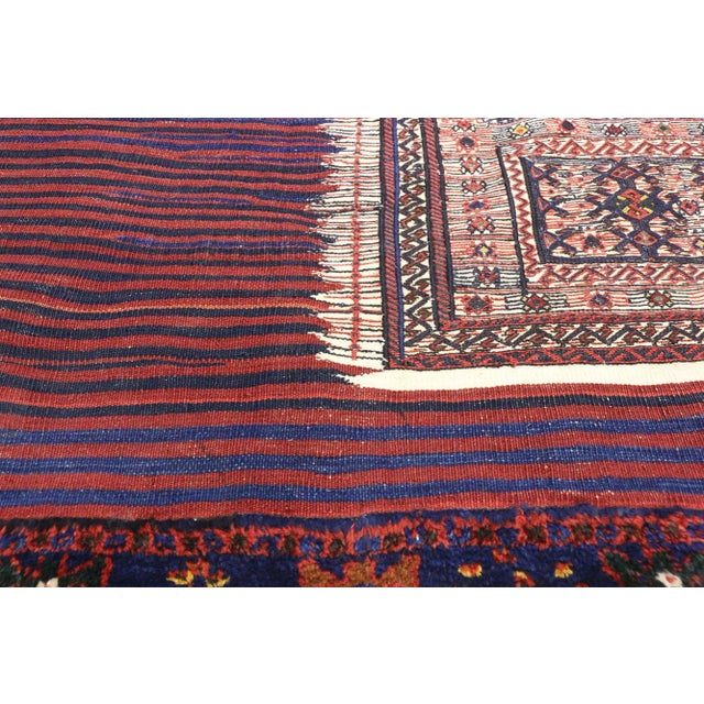 Brick Red Antique Persian Saddlebag - 03'05 X 05'02 For Sale - Image 8 of 13