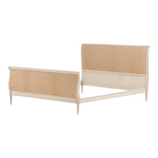 French Louis XVI Style Painted Queen Bed C 1930. For Sale