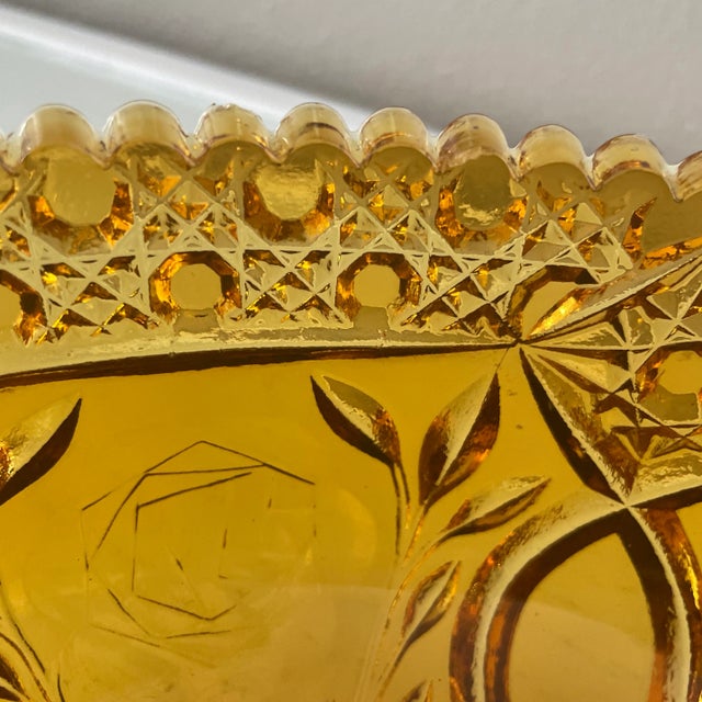 Glass Vintage Dark Amber Serving or Decorative Bowl For Sale - Image 7 of 11