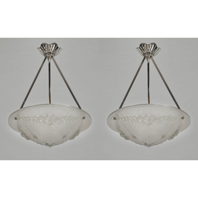 French Art Deco Pendant Light by Charles Schneider & Andre Neut 1930 France - 2 Available For Sale - Image 11 of 12
