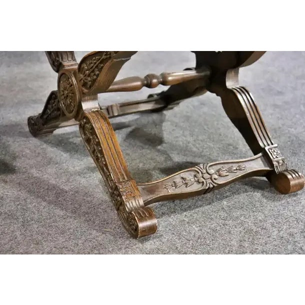 Brown Directoire Carved Draper Era x Benches - A Pair For Sale - Image 8 of 10