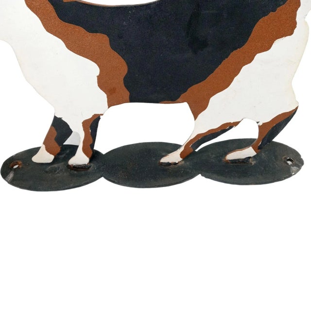 1980s 1980s Calico Cat Folk Art Metal Garden Ornament For Sale - Image 5 of 12