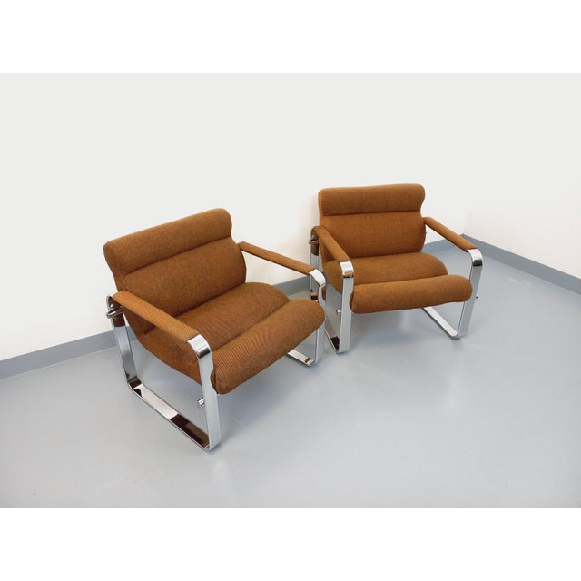 Vintage Eero Aarnio Armchairs for Framac in Fabric and Chrome from the 1960s and 70s by Eero Aarnio, 1970s, Set of 2 For Sale - Image 11 of 18