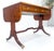 Yew Wood Drop Leaves Two Drawers Low Profile Brass Feet Desk Console Table MINT For Sale - Image 16 of 18