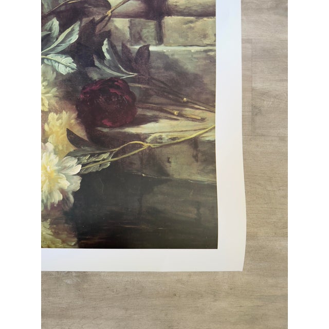 1990s “Peonies” Jean Capeinick Fine Art Print Litho by Rosenstiel’s Great Britain 34” X 48” For Sale - Image 4 of 9
