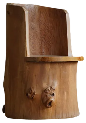 Mid-Century Brutalist Swedish Sculptural Stump Chair in Solid Pine