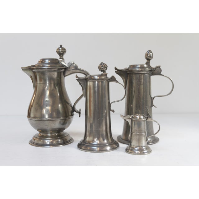 Antique German Pewter Tankards, Early 19th Century, Set of 4 For Sale - Image 12 of 18