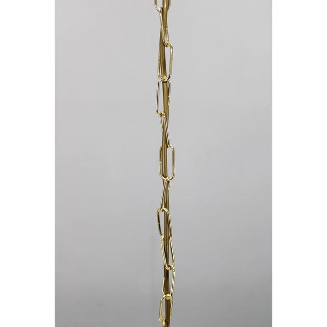 1960s Mid-Century Modern Italian Glass and Brass Pendant Light, 1960s For Sale - Image 5 of 12
