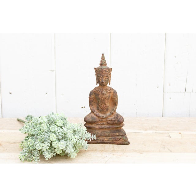 18th Century Bronze Seated Buddha For Sale - Image 9 of 10