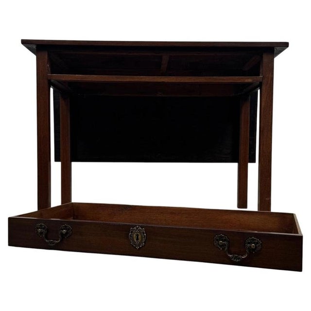 Antique English Georgian Mahogany Drop-Leaf Writing Table, 1700s For Sale - Image 3 of 14