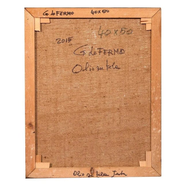 Giorgio Lo Fermo - Blue Shapes - Original Oil Paint - 2015 For Sale - Image 3 of 4