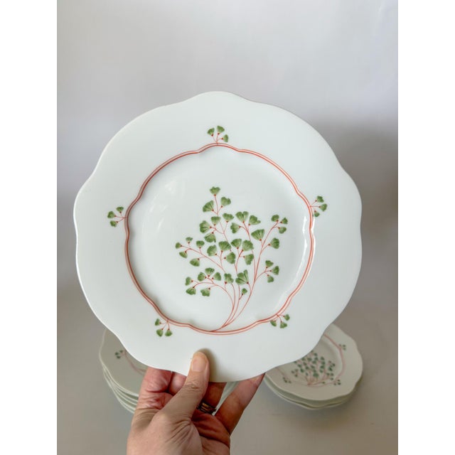 Antique Maidenhair Fern Nymphenburg Porcelain Dinnerware, Hand Painted For Sale - Image 9 of 14