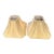 Pair of Tan Tiered Pagoda-Style Silk Lampshades With Pleated Corners For Sale