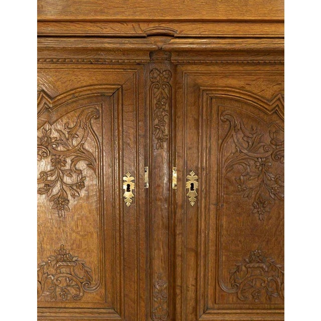 Nineteenth-century buffet in carved oak forming a sloping desk, wide flap, 3 drawers under the flap, napoleon iii period....