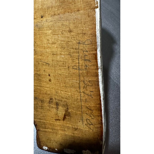 Folk Art Antique Primitive Wooden Thermometer Dated July 27 1901 | Rustic Folk Art Cabin Decor | Early Americana For Sale - Image 3 of 12