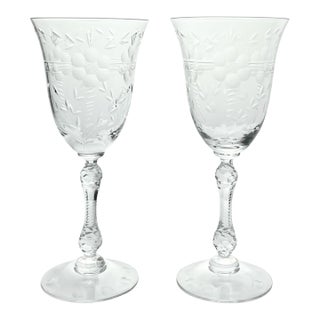1940s Cambridge “Lucia” Pair of Water Glasses For Sale