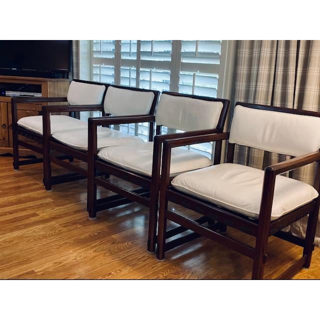 Mid-Century Modern 1950s Mid Century Modern Edward Wormley Walnut & Rosewood Gaming/Dining Table - Set of 7 For Sale - Image 3 of 12