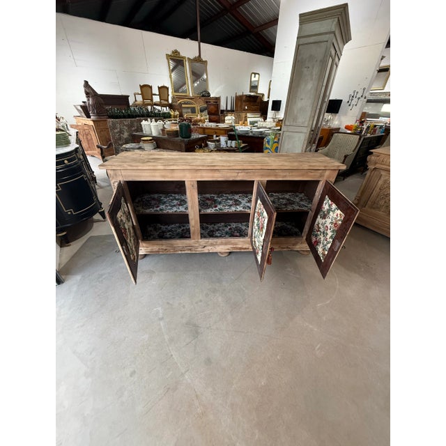 French Country 18th Century French Louis XIII Style Diamond Shape Solid Walnut Bleached Sideboard / Buffet. For Sale - Image 3 of 12